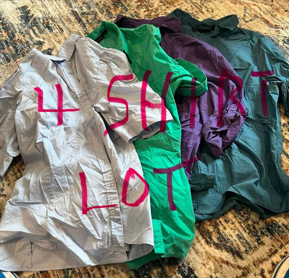 New York & Company Women's Short Sleeve Button Down Shirt Lot of 4 Size L